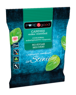 CUKIERKI eukaliptusowo-miętowe BEZ CUKRU 50 G, Pure & Good