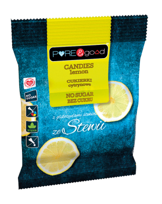 CUKIERKI cytrynowe bez cukru 50 g Pure & Good