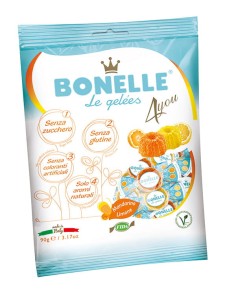 ŻELKI o smaku cytryny i mandarynki bez cukru 90 g Bonelle