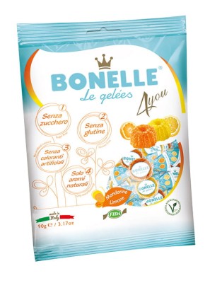 ŻELKI o smaku cytryny i mandarynki bez cukru 90 g Bonelle