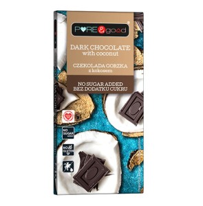 czekolada gorzka Z KOKOSEM bez cukru 75 g Pure & Good