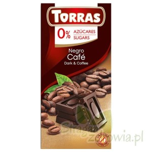 Czekolada gorzka z kawą bez cukru 75 g Torras