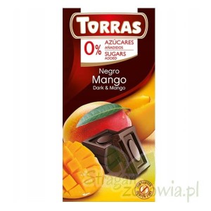 Czekolada gorzka z mango bez cukru 75 g Torras
