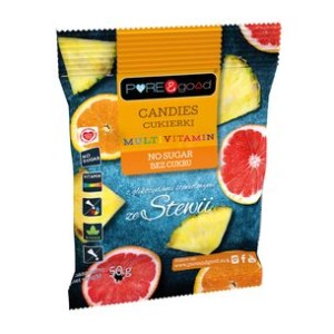 Cukierki Multiwitamin ze stawią, bez cukru 50 g Pure&Good