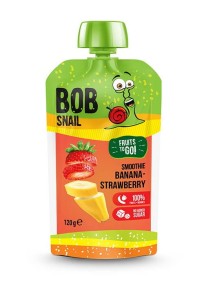 Smoothie bananowo-truskawkowe bez dodatku cukrów 120 g BOB SNAIL