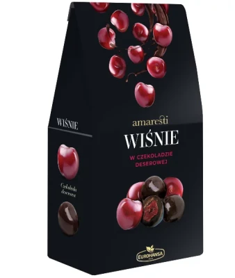 WIŚNIE w belgijskiej czekoladzie 80g Amaresti