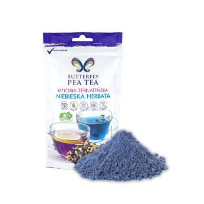 Klitoria Ternateńska mielona - Niebieska Herbata 50 g BUTTERFLY PEA TEA