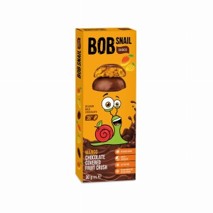 Ciasteczko owocowe mango w mlecznej belgijskiej czekoladzie 30g BOB SNAIL