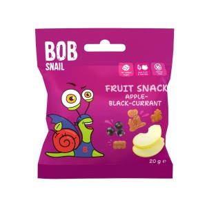 Żelki owocowe Fruit Snack Jabłko Czarna Porzeczka 20g BOB SNAIL