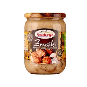 Zraziki wieprzowe w sosie pieczarkowym 470g SZUBRYT
