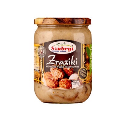 Zraziki wieprzowe w sosie pieczarkowym 470g SZUBRYT
