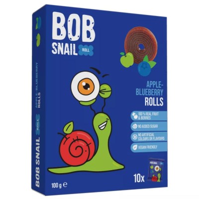 Przekąska owocowa Rolls Jabłko Borówka 100g BOB SNAIL