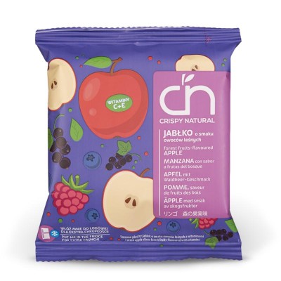 Chipsy jabłko o smaku owoców leśnych z witaminami 18g CRISPY NATURAL