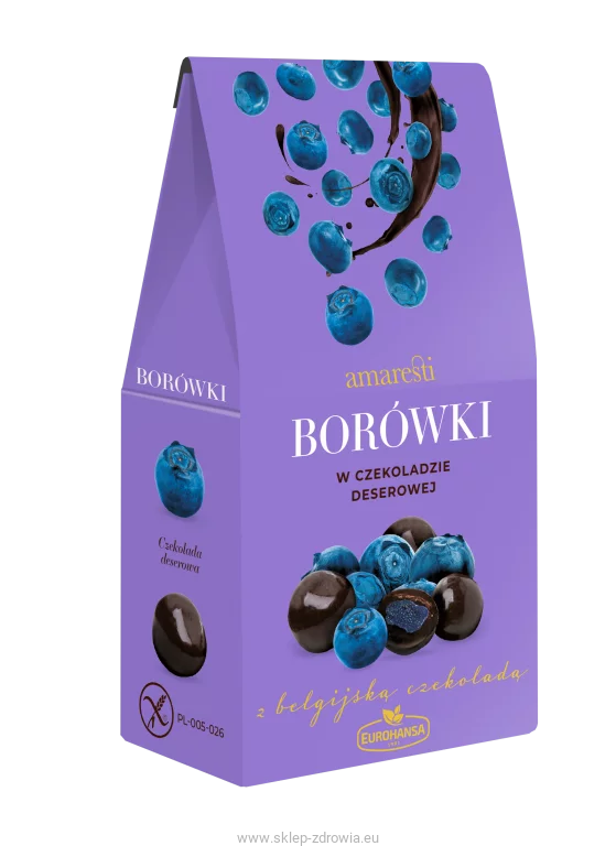 Borówki w czekoladzie deserowej 80g AMARESTI