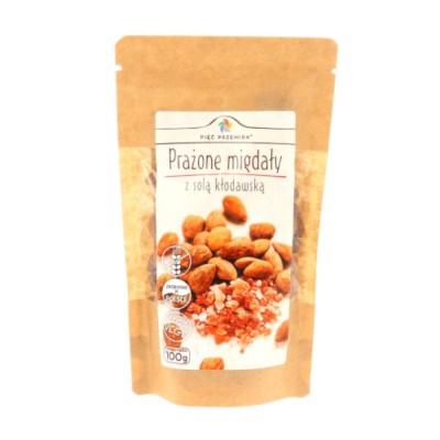Prażone migdały z solą kłodawską 100g PIĘĆ PRZEMIAN