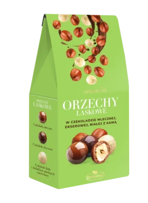Orzechy laskowe w czekoladzie mix 80g AMARESTI