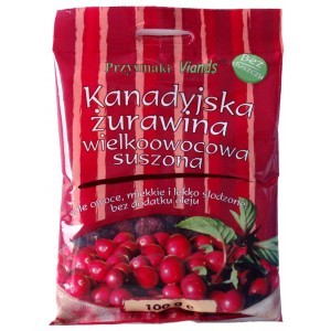 Żurawina cała suszona lekko słodzona 100g Viands