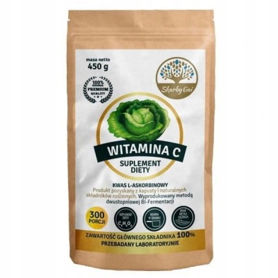 witamina C z kapusty KWAS L-askorbinowy naturalny 450g Skarby Gai