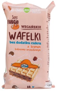 wafelki z kremem kakaowo-orzechowym BEZ CUKRU EKO 120g Super Fudgio