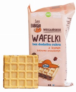 wafelki z kremem kakaowo-orzechowym BEZ CUKRU EKO 120g Super Fudgio
