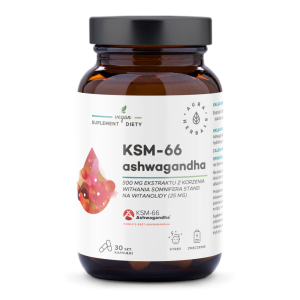 Ashwaganda KSM-66 450mg korzeń 60 kapsułek Aura Herbals