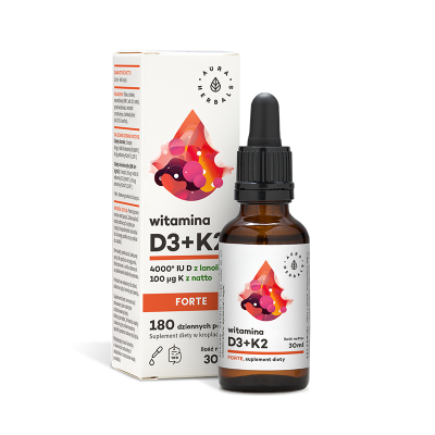 Witamina D3 4000IU K2 Forte 30ml krople Aura Herbals