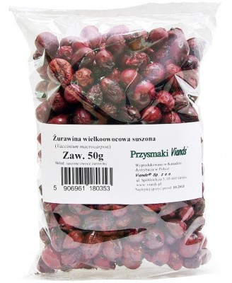 Żurawina cała suszona BEZ CUKRU 50g Viands